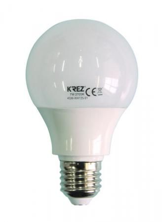 Лампа светодиодная шар KREZ E27 7W 2700K 4GM-WH125-01