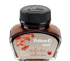 Флакон с чернилами Pelikan INK 4001 78 (311902) Brilliant Brown чернила коричневые чернила 30мл для ручек перьевых