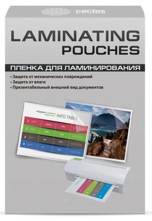 Пленка для ламинирования Cactus 125мкм A7 (100шт) глянцевая 75x105мм CS-LPGA7125100