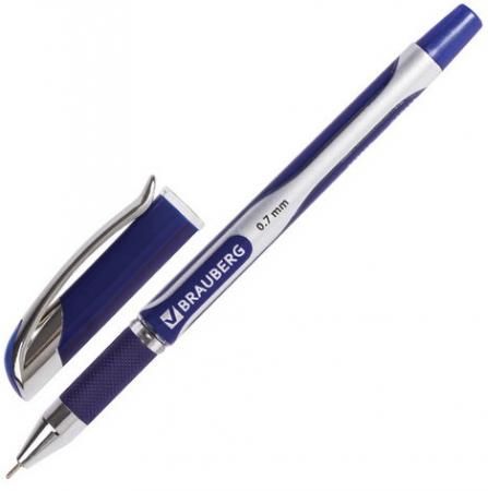 Ручка шариковая масляная BRAUBERG "Sigma Plus", корпус с печатью, узел 0,7 мм, линия 0,35 мм, синяя, OBP111