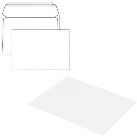 Конверты С5, комплект 1000 шт., отрывная полоса STRIP, белые, 162х229 мм