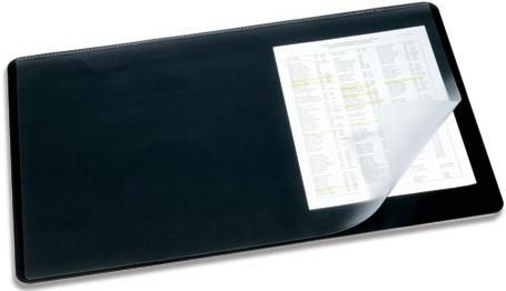 Коврик-подкладка настольный для письма DURABLE (Германия), c прозрачным листом, 40х53 см, черный, 7202-01