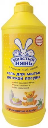 Средство для мытья посуды 500 мл, УШАСТЫЙ НЯНЬ "Ромашка и алоэ", гель, 6058