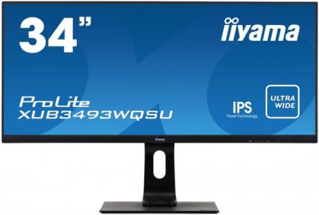 Монитор 34" iiYama XUB3493WQSU-B1 черный ADS-IPS 3440x1440 400 cd/m^2 4 ms HDMI DisplayPort Аудио USB