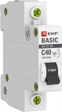EKF mcb4729-1-40C Автоматический выключатель 1P 40А (C) 4,5кА ВА 47-29 EKF Basic
