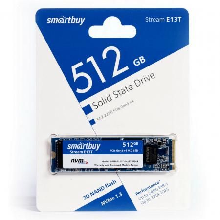 Твердотельный накопитель SSD M.2 512 Gb Smart Buy Stream E13T Read 1700Mb/s Write 1550Mb/s 3D NAND TLC SBSSD-512GT-PH13T-M2P4