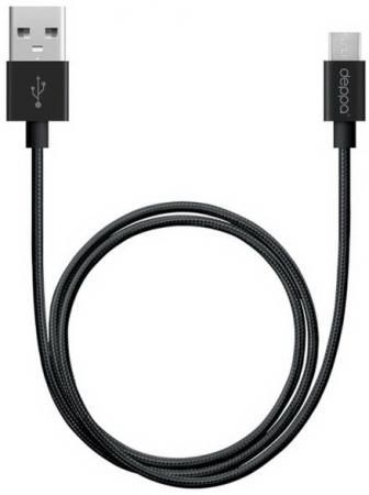 Кабель Deppa USB - micro USB 1.2м черный 72256