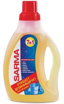 Средство для мытья пола 750 мл, SARMA (Сарма) "Лимон", антибактериальное, концентрат, 9088