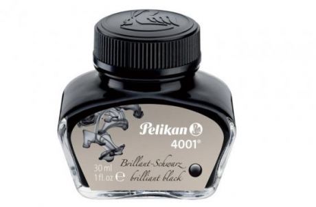 Флакон с чернилами Pelikan INK 4001 78 (301051) Brilliant Black чернила черный чернила 30мл для ручек перьевых