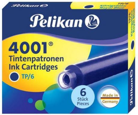 Картридж Pelikan INK 4001 TP/6 (301176) Royal Blue чернила для ручек перьевых (6шт)