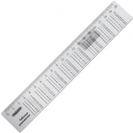 Линейка пластик 20 см, ПИФАГОР, справочная, таблица умножения, 210616