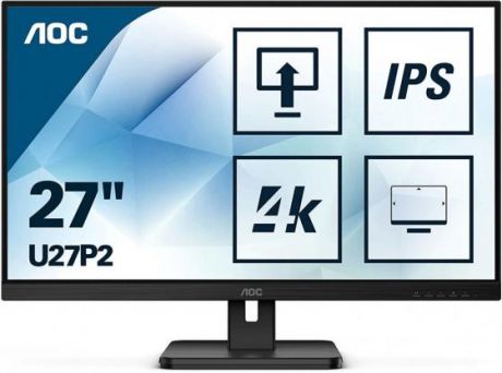 Монитор 27" AOC U27P2 черный IPS 3840x2160 350 cd/m^2 4 ms HDMI DisplayPort Аудио USB