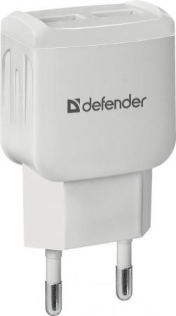 Сетевое зарядное устройство Defender EPA-13 2.1A 2 х USB белый 83841
