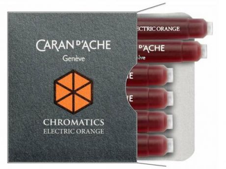 Картридж Carandache Chromatics Electric Orange для перьевых ручек 6шт 8021.052