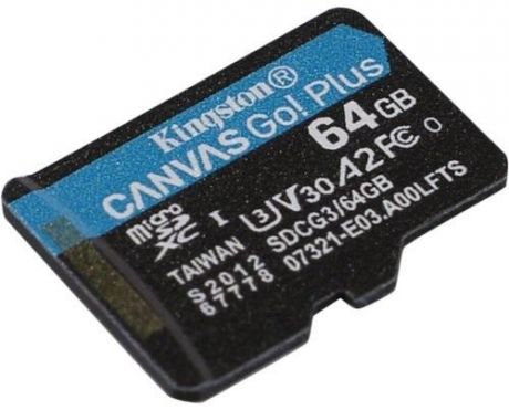 Флеш карта microSDXC 64Gb Kingston,microSDXC, UHS-II Class U3 V30 A2, чтение: 170Мб/с, запись: 70Мб/с, без адаптера <SDCG3/64GBSP>