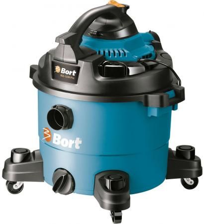 Промышленный пылесос BORT BSS-1330-Pro сухая влажная уборка синий чёрный