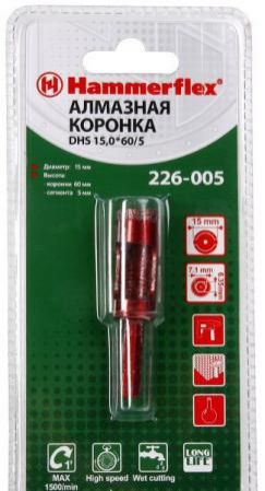 Алм. трубчатая коронка Hammer Flex 226-005 DHS 15,0*60/5 A3, алмаз 60Р, керамогранит