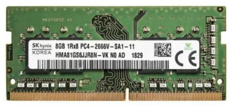 Оперативная память для компьютера 8Gb (1x8Gb) PC4-21300 2666MHz DDR4 SO-DIMM CL19 Hynix HMA81GS6JJR8N-VKN0