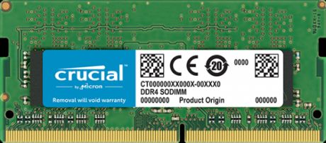 Оперативная память для ноутбука 16Gb (1x16Gb) PC4-25600 3200MHz DDR4 SO-DIMM CL22 Crucial CT16G4SFD832A