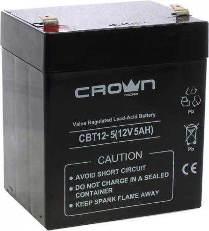 CROWN Battery voltage 12V, capacity 5 A / W, dimensions (mm) 88x68x100, weight 1.8 kg, the type of terminal - the F1, type of battery - Lead-acid with suspended electrolyte gel, the service life of 6 years