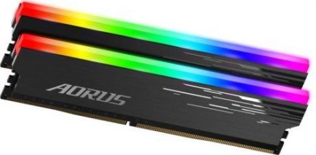 Оперативная память для компьютера 16Gb (2x8Gb) PC4-26600 3333MHz DDR4 DIMM CL18 GigaByte Aorus RGB Gray Gaming Memory GP-ARS16G33