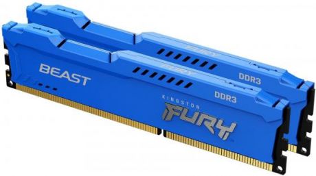 Оперативная память для компьютера 16Gb (2x8Gb) PC3-14900 1866MHz DDR3 DIMM CL10 Kingston FURY Beast Blue KF318C10BK2/16