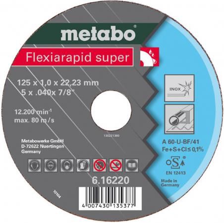 Отрезной круг Metabo Flexiarapid S 125x1 прямой A60U 616220000