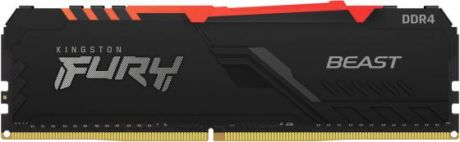 Оперативная память для компьютера 16Gb (1x16Gb) PC4-25600 3200MHz DDR4 DIMM CL16 Kingston Fury Beast RGB KF432C16BB1A/16