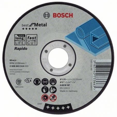 Круг отрезной BOSCH Best for Metal 115x1,0x22 (2.608.603.512) по металлу