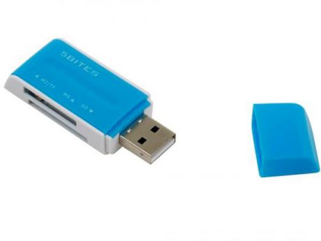 Картридер внешний 5bites RE2-102BL USB2.0 ext all-in-1 синий