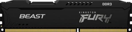 Оперативная память для компьютера 4Gb (1x4Gb) PC3-12800 1600MHz DDR3 DIMM CL10 Kingston FURY Beast Black KF316C10BB/4