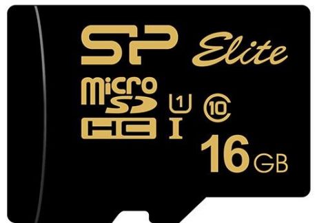 Флеш карта microSD 16GB Silicon Power Elite Gold microSDHC Class 10 UHS-I U1 85Mb/s (SD адаптер)