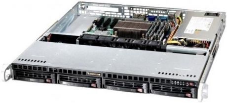 Корпус 1U Supermicro 813MFTQC-350CB2 350 Вт серый чёрный