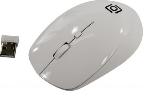 Мышь беспроводная Oklick 565MW glossy белый USB + радиоканал