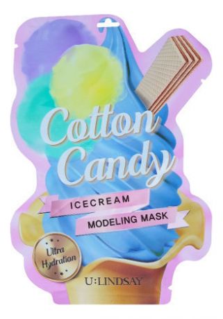 Моделирующая тканевая маска для лица с ароматом сахарной ваты Cotton Candy Ice Cream Modeling Mask 50г + 5г