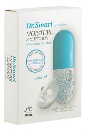 Тканевая маска для лица с керамидами Dr. Smart Moisture Protection 25мл: Маска 10шт