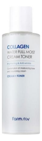 Увлажняющий крем-тоник для лица с коллагеном Collagen Water Full Moist Cream Toner 210мл