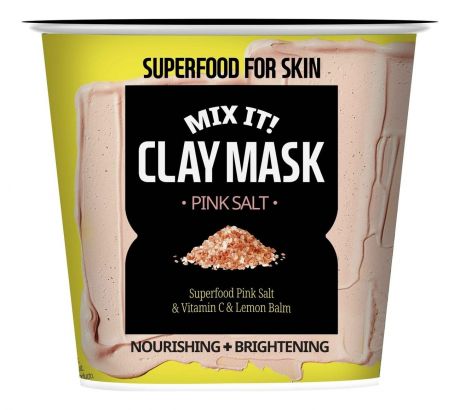 Глиняная маска для лица осветляющая с розовой солью Mix It! Clay Mask Pink Salt