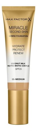 Тональная основа с натуральным кокосовым молоком Miracle Second Skin SPF20 30мл: 05 Medium