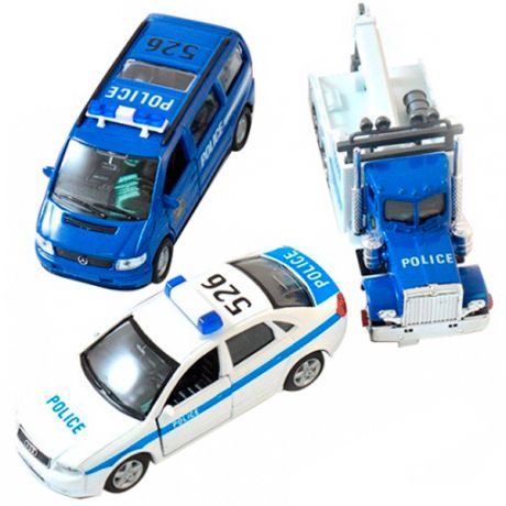 Welly 99610-3A Велли Игровой набор машин "Полиция" 3 шт