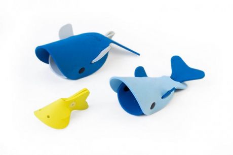 Игрушки для ванны Quut Мягкий 3D конструктор для игры в ванне Глубоководные киты (3 элемента)