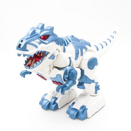 HK Industries 6028A Робот-Динозавр (трансформер),белый с синим, р/у