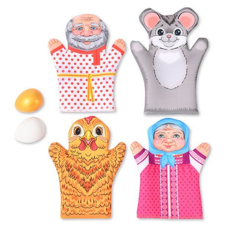 Десятое королевство TD03643 Домашний кукольный театр "Курочка Ряба" (4 куклы-перчатки)