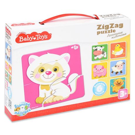 BABY TOYS TD02500 Пазлы макси ЗИГЗАГ "Домашние животные", (18 эл.)