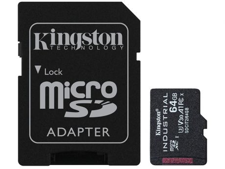 Карта памяти 64Gb - Kingston Micro Secure Digital XC UHS-I U3 Class 10 SDCIT2/64GB с переходником под SD