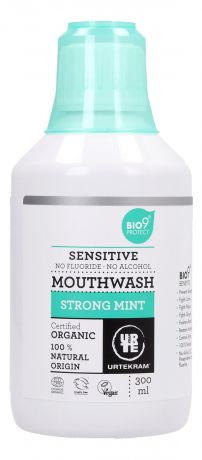 Ополаскиватель для полости рта с экстрактом мяты для чувствительных зубов Organic Sensitive Mouthwash Strong Mint 300мл