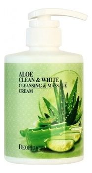 Очищающий крем для тела массажный с экстрактом алоэ Aloe Clean & White Cleansing & Massage Cream 450мл