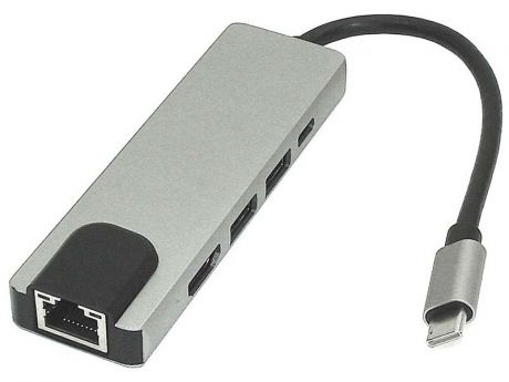 Аксессуар Vbparts Type-C - HDMI/2xUSB 3.0 + RJ45 + Type-C Silver 075358