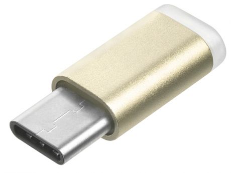Аксессуар GCR USB Type-C - Micro USB 2.0 Gold GCR-UC3U2MF-G
