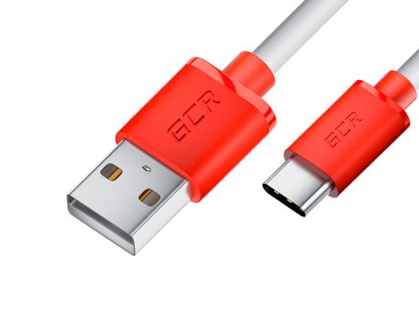 Аксессуар GCR USB - Type-C 1.5m White-Red GCR-53237